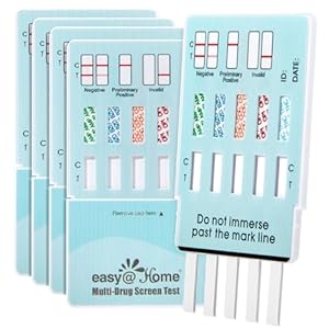 Easy@Home 5 Panel Urine Drug Test Kit [5 Pack] – THC/Marijuana, Cocaine, OPI/Opiates, AMP, BZO All Drugs Testing Strips in One Kit – at Home Use Screening Test with Results in 5 Mins #EDOAP-754