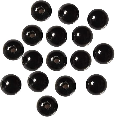 PLTbeads 0.079in agujero grande negro ónix liso redondo 0.394in cristal energía energía energía energía energía energía energía energía perlas