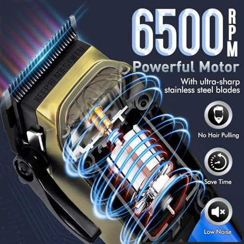Image of Hatteker Professional Hair Clippers for Men,Beard Trimmer Electric Foil Shaver Razor for Men, Cordless Barber Clippers & Trimmers for Haircutting,Men's Grooming Kit