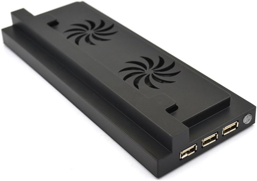 Vertical Stand with Cooling Fan and 3 USB Ports for Xbox One S Console, Unique All-In-One Appearance Design