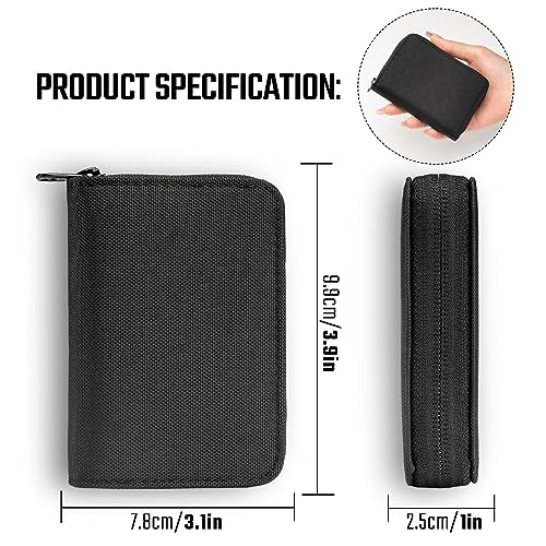 PC1 EDC Durable 11-Slot Nylon Card Holder for Credit Cards, Lightweight Zippered Minimalist Wallet for Men and Women, Ideal for Work Travel, with Coin Pouch, Ultra-light and Waterproof,3