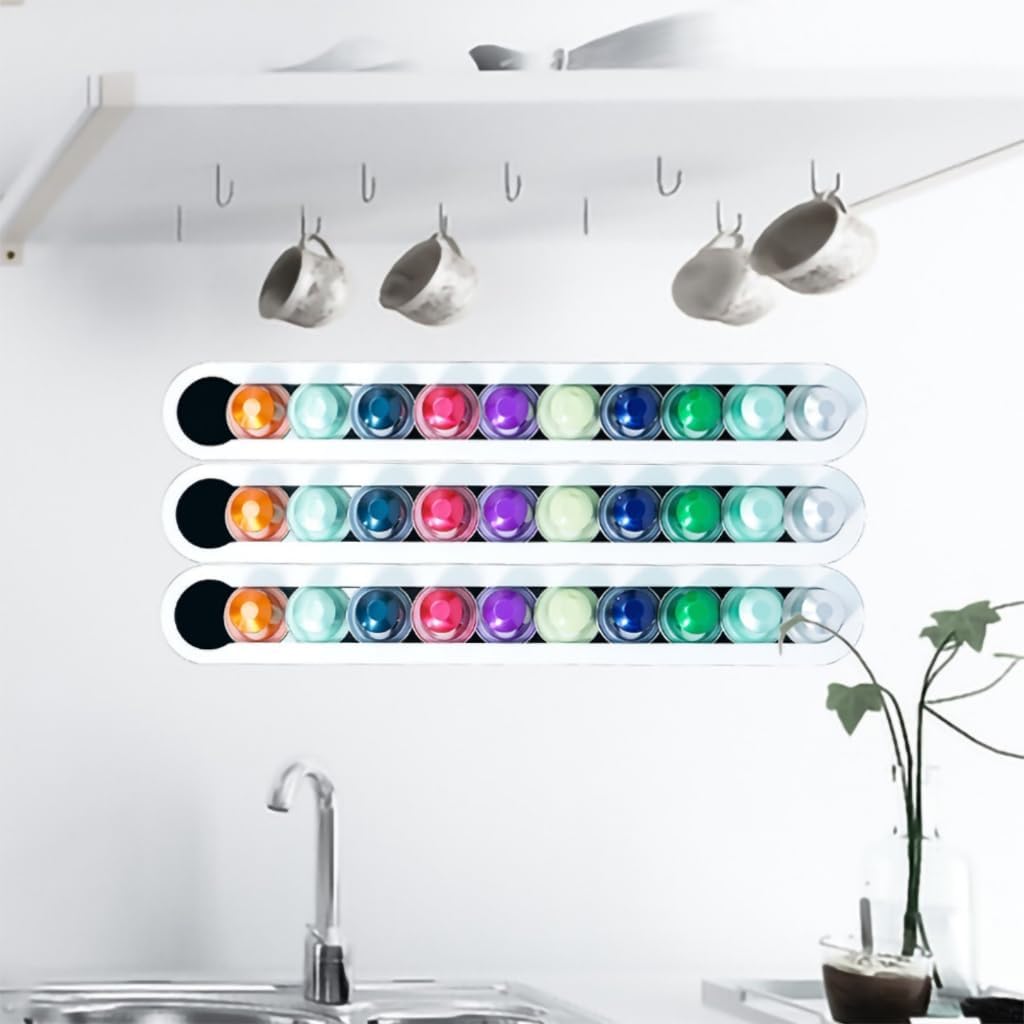 Organizers Coffee Pods Stand Storage Shelf Acrylic Texture Coffees Holder Suitable for Kitchen Cabinet