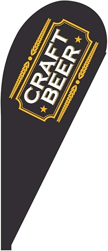 Vispronet Bandera de plumas de cerveza artesanal, hecha de poliéster de punto resistente al desgarro, visible desde ambos lados, bandera Swooper de