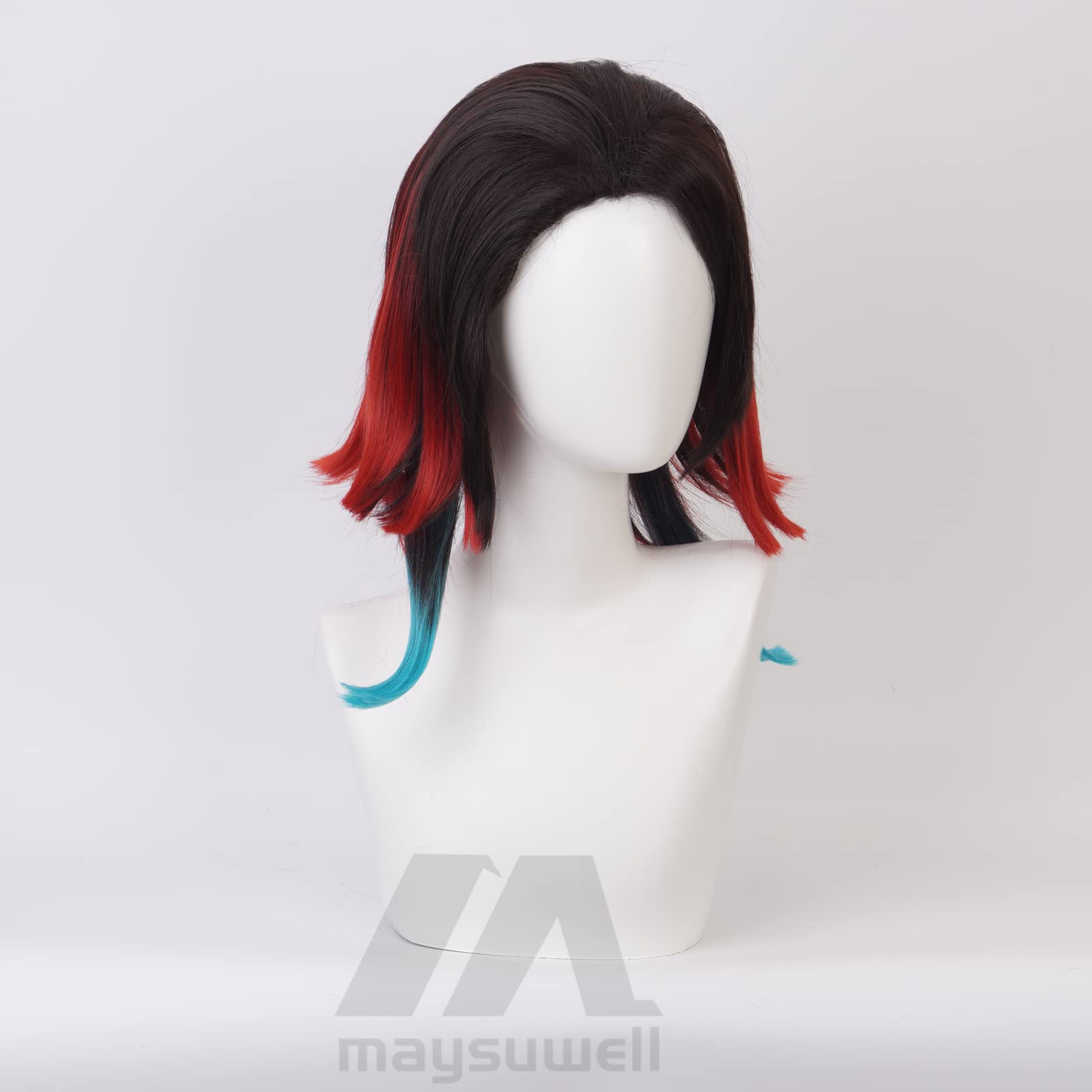 Black Brown Blue Mixed Short Hair Cosplay Wig for Men Women Halloween Conventions Cos Anime Party Heat Resistant Synthetic Fabric Costume Hairs - Image 2