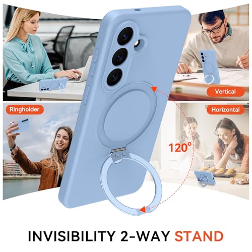 Vanxiliiy for Samsung Galaxy S26+/ S26 Plus Case with Stand, Slim Liquid Silicone Phone Cases for Galaxy S26 Plus Compatible with MagSafe Magnetic Kickstand Case Full Camera Protection, Light Blue by Vanxiliiy - Used condition - Image 4