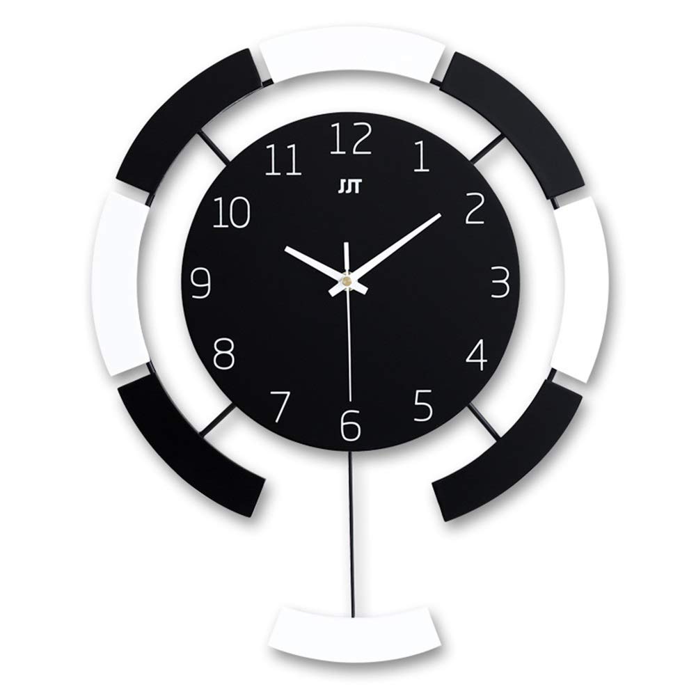 Horloge murale en fer grand format 44 cm sans tic-tac pour bureau et salon moderne