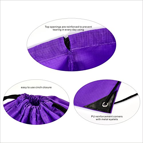 Lihi Bag 20 Pack Ripstop Drawstring Backpack，Party Favors Goody Bags Bulk，Purple #TOP3