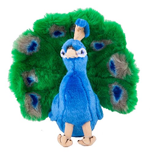 Teddys Rothenburg Peluche paon assis bleu/vert/jaune 24 cm