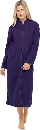Ladies Amber Soft Fleece Zip Through Gowns by Lady Olga
