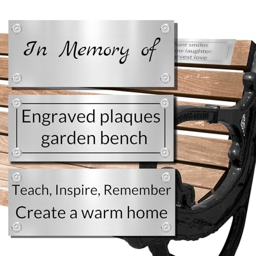 signxuni Custom Bench Plaques - Memorial Plaques for Outdoors, Engraved Plate for Garden Decor 6x2.5 Inch
