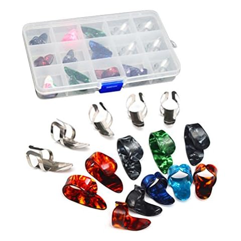 ULTNICE 15pcs Finger Pick pouce Pick Set médiators Cover