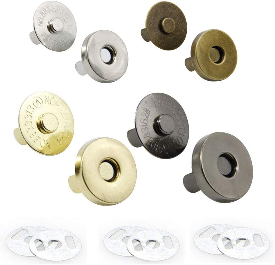 Magnetic Button Clasps Snaps Fastener Clasps for Sewing, Craft, Purses, Bags, Clothes, Leather 40 Sets(18mm-4 Colors)