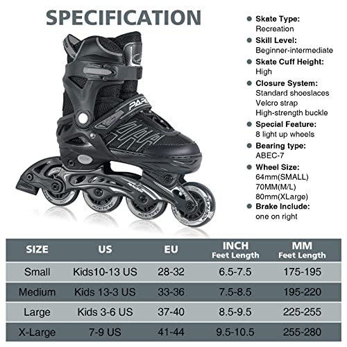 Iturnglow Adjustable Inline Skates For Kids And Adults With Light Up Wheels Beginner Skates Fun Illuminating Roller Skates For Kids Boys And Ladies #TOP4