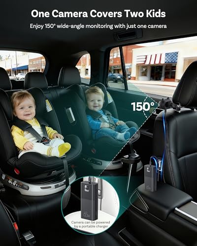 Image of OTTOCAST Cabin Care Baby Car Camera with Wireless CarPlay Adapter, 1080P HD Baby Monitor with IR Night Vision, 150 Wide Angle, Real-Time Rear Seat View On Car Screen, Easy Install
