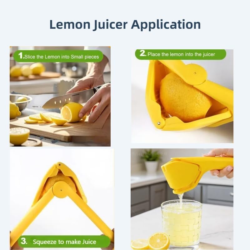 Miniatura 3 de Exprimidor de limón, exprimidor de lima plano manual sin esfuerzo, prensa de mano, diseño de pliegues, explotar completamente, fácil de hacer jugo