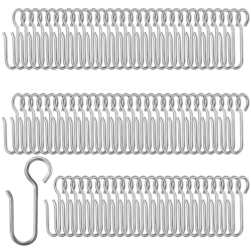 Gancho para Cortina Metal, 80 Piezas Ganchos de Cortina, Ganchos para Cortinas Metalicos, Ganchos de Cortina de Plata, Anchos de Metal para Cortina, para Cortinas y Cortinas