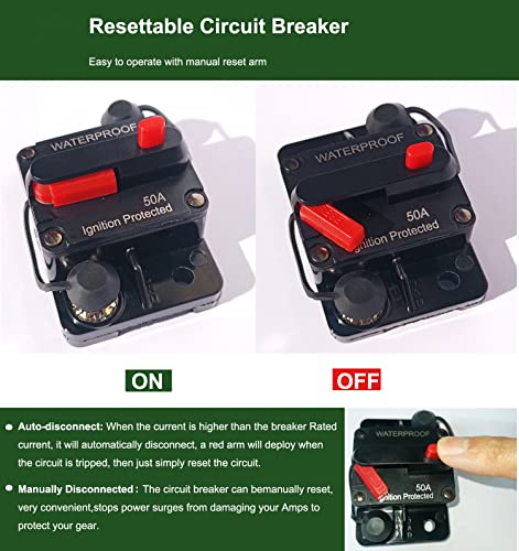Ashata Disjoncteur Porte-fusible De 31,5 Cm Avec Fil De Fusible à Réinitialisation Manuelle T3 7