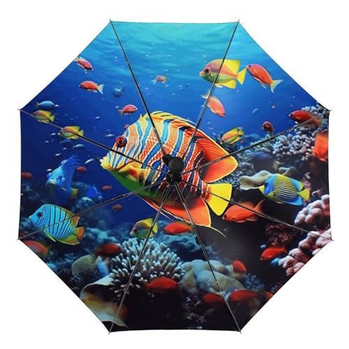 Parapluie automatique incassable poissons de mer pliable