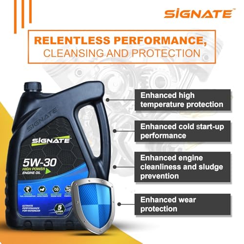 Image of Signate 5W30 Car Engine Oil for Petrol, CNG and Diesel Car 5L, Synthetic Engine Oil for Cars, Anti-Wear Car Engine Oil for Reduced Maintenance Cost, 5L