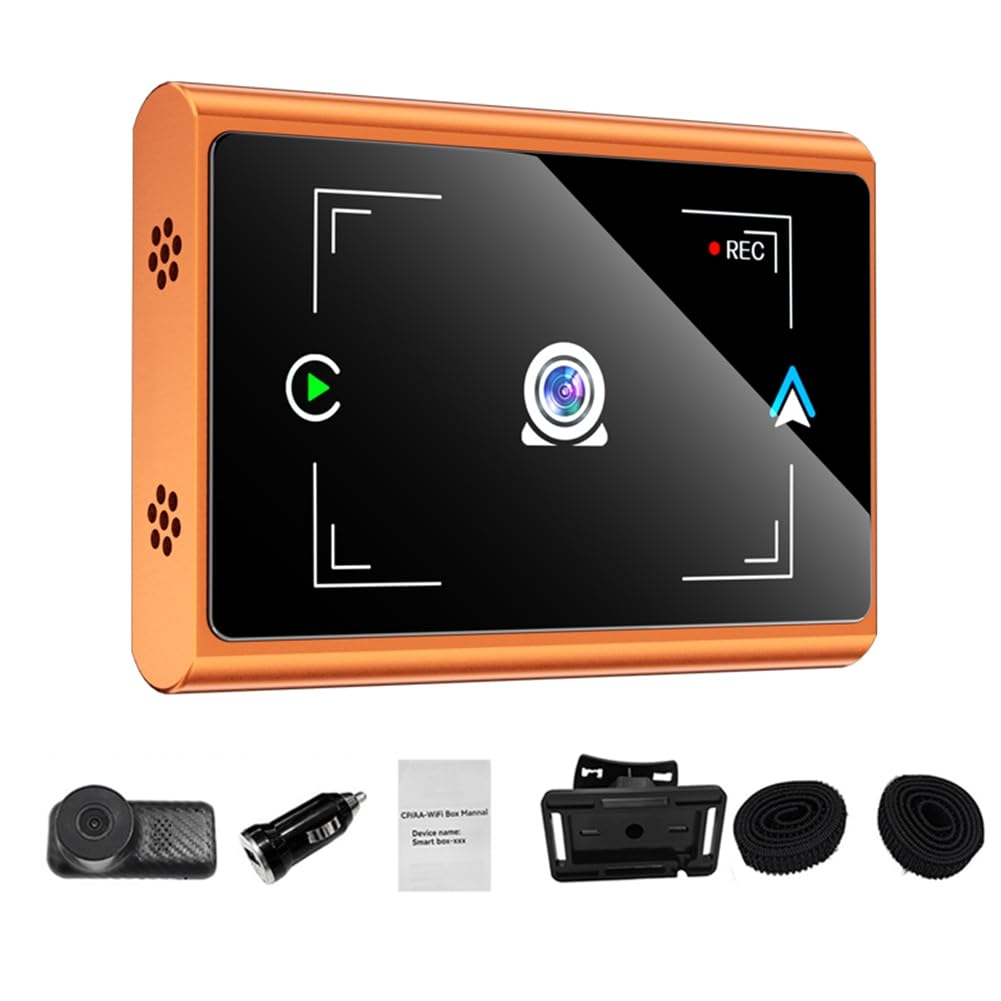 Monitor de coche con Carplay inalámbrico, Android Auto, cámara trasera 1080P y Bluetooth 8
