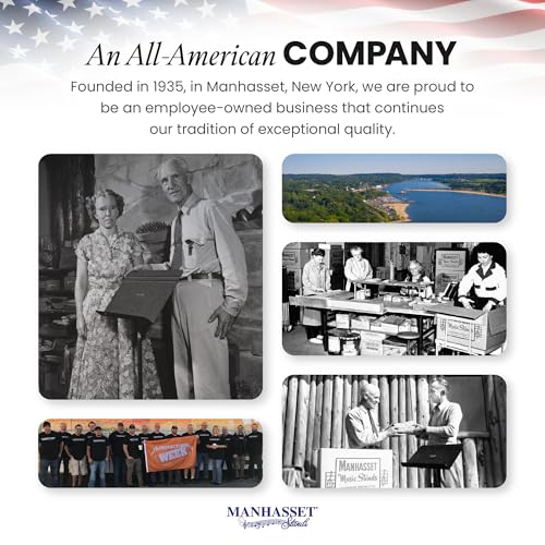 Manhasset Music Stand For Sheet Music - Bulk Pack of 6 Stands - 48 Symphony Model - Long Lasting, Durable Manhasset Stand - Adjustable Height - 20" by 12" - Made in the USA