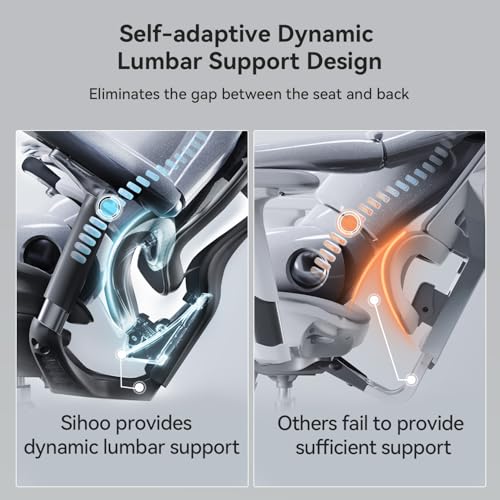 Image of SIHOO Doro C300 Pro Ergonomic Office Chair with Ultra-Soft 6D Armrests, Dynamic Lumbar Support, Seat Depth Adjustment, Adjustable Backrest, Big and Tall Desk Chair 2 Packs (Black)