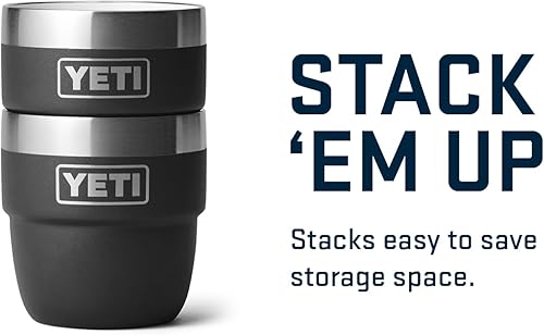 Vista 83 de YETI Rambler - Vaso apilable de acero inoxidable con aislamiento al vacío, vaso para expreso/café, capacidad de 4 onzas, paquete de 2 unidades Blanco