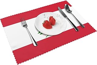 Lebanese-Flag Placemat Set 4 for Kitchen Or Dining Table Rectangular Multicolored