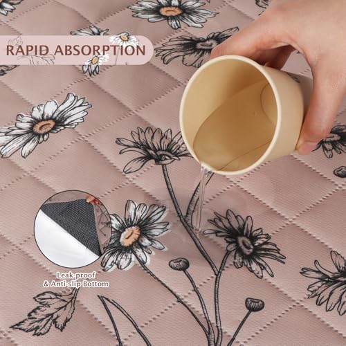 Image of IEUUMLER Washable Pee Pads for Dogs, 2 Pack Non-Slip & Waterproof Pack Whelping Pad, Reusable Puppy Potty Training Pad with Fast Absorbent for Playpen EU007 (Muted Coffee Daisy, 36 inchX24 inch-2pcs)