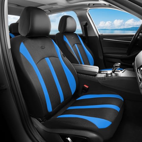 Image of FLORICH Front Car Seat Covers, Breathable Automotive Seat Cover, Universal Seat Covers Car Interior Protectors Cushion for Most Cars&SUV-Black&Blue