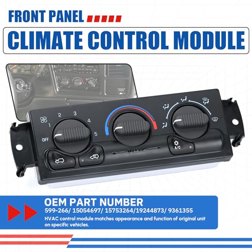 image for SJDYYMX Front Climate Control Module Panel for GMC Sierra Chevy Silver