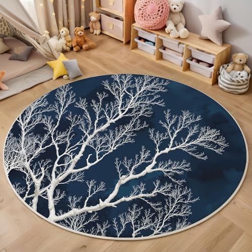Tapis rond antidérapant Style Océan pour sécuriser le sol du salon - 2