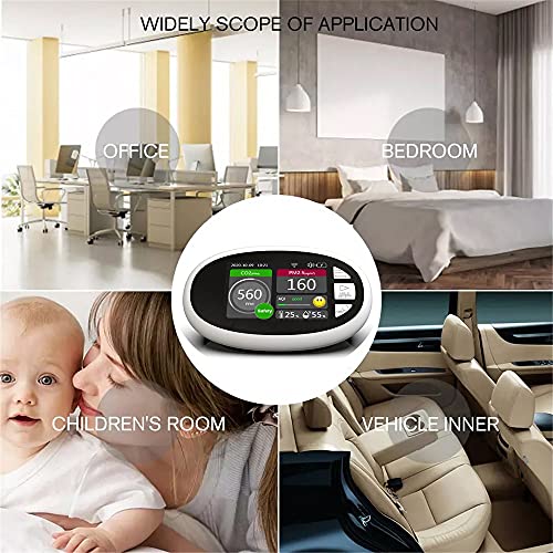 OUXUNDAI Détecteur De Dioxyde De Carbone CO2, PM2.5 Multifonctionnel, Analyseur De Qualité De L'air, Moniteur Intérieur, Testeur De Température Et D'humidité – vue 6