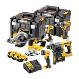 DEWALT KIT XR 18V = DCD796 Taladro Percutor + DCF887 Atornillador Impacto + DCS565 Sierra Circular per fai da te per lavori precisi rapidi 165mm + 040 L