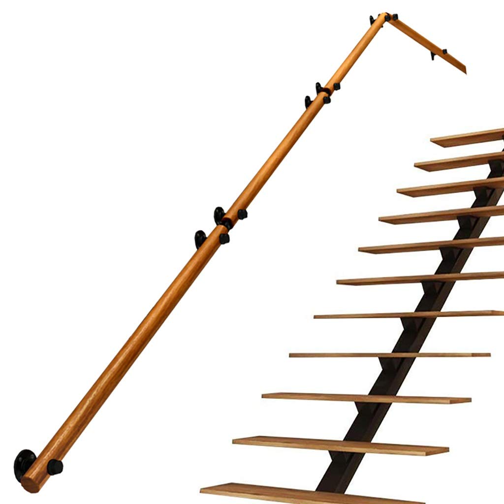 KHLMSRXJ Stair banister handrail Handrail for Stairs Complete Kit, Round Solid Wood Stair Handrail, Pine Non-Slip Wall Safety Railing, Suitable For Bars, Lofts, Stairs (Size : 150cm)