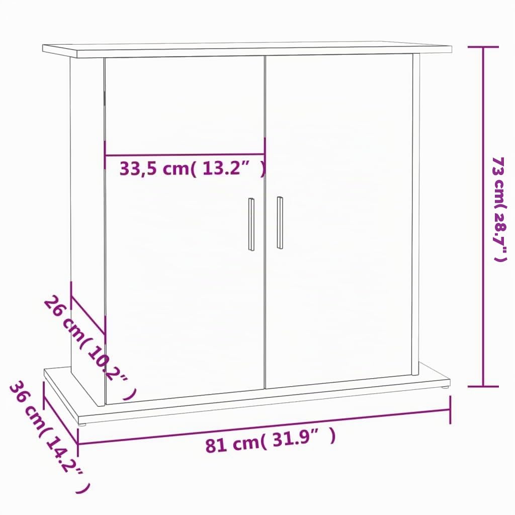 vidaXL Support d'aquarium en béton gris 81 x 36 x 73 cm Bois d'ingénierie