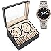 Produktbild Fetcoi Automatik Uhrenbeweger Box für 10 Uhren - Automatischer Uhrenwender Watch Winder Box Uhrenkasten Uhrenbox Mute aus Holz Leder für Automatikuhren Uhrendisplay Aufbewahrung