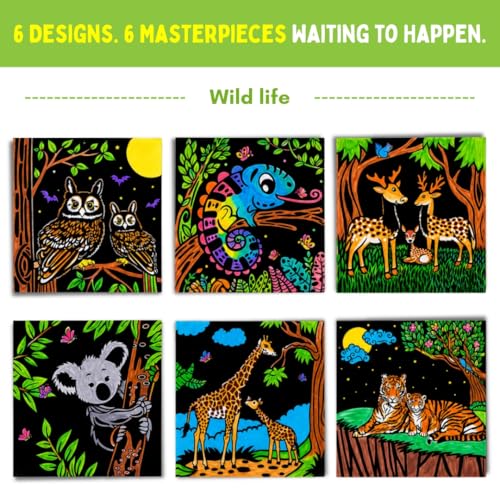 Image of PepPlay Velvet Coloring Cards Ocean & Wild Life Combo | Sensory Mess-Free Travel Activity Kit for Flights & Road Trips, Summer Vacation | Gift for Boys & Girls Age 3-8 | Birthday Return Gift
