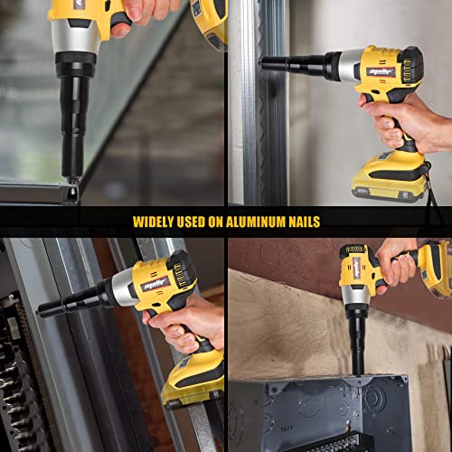 Cordless Rivet Gun For Dewalt 20V Max Battery, Electric Blind Riveter Tool Kit With Manual & Automatic & Memory Mode For 3/16", 5/32", 1/8" Rivet, Suitable For Metal, Plastic And Leather - No Battery #TOP7