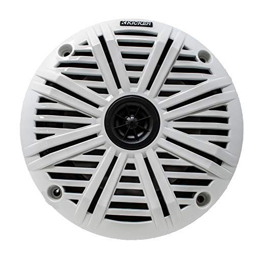 Image of KICKER 6.5 inch LED Marine Speakers (3 Pair) White Salt Water Grills OEM Replacement Speakers