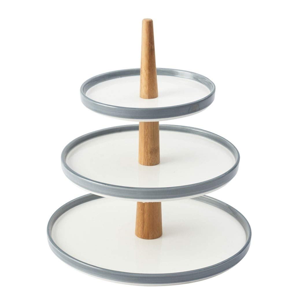 Cake Stand 2/3 Tier Cake Stand Ceramic Fruit Platter Plates Serving Dishes Dessert Display Rack European Candy Dish Cupcake Stands for Party, Birthday (Size : 3 Tier)