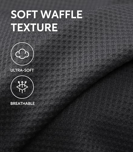 Image of DAVID ARCHY Men's Summer Pajamas Set Lightweight Breathable Short Sleeve Loungewear, Cooling Waffle Knit Sleepwear