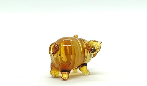 Miniatura 6 de Figurita de Cerdo en Miniatura de Cristal – Figura de Animal de Cristal Soplado Hecha a Mano – Linda Escultura de Cerdo Coleccionable – Decoración