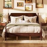 Merax Queen Size Vintage Wood Spindle Post Bed with Headboard