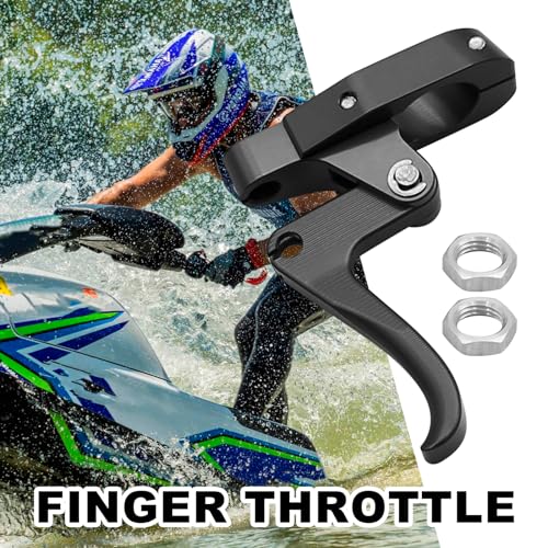 Image of CNC Finger Throttle Clutch Lever 7 /8 inch Handlebar Motorcycle Replacement for Wave Runner (Black)