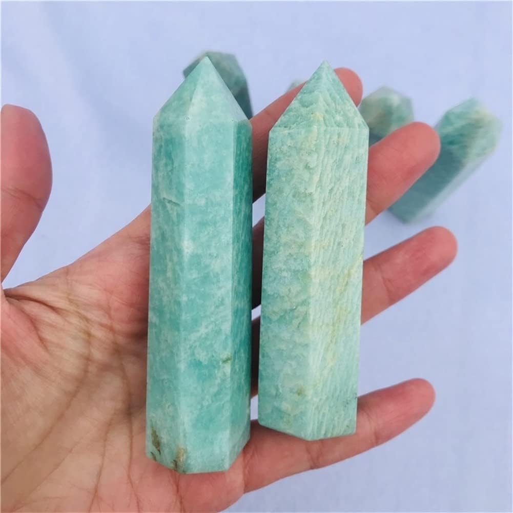 Quartz Decoration 1PC Natural Crystal Stone Reiki Amazon Stone Crystal Pagoda Points Can Be Used for Home Decor (Size : 8-9CM)