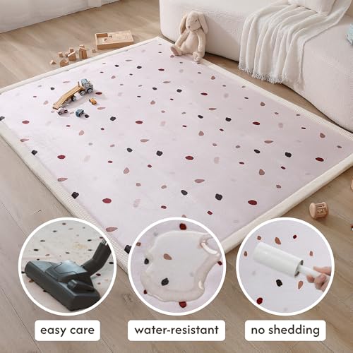 Image of Hakuna Matte CloudSoft Baby Play Mat for Floor 60 inch x 80 inch Confetti | Coral Velvet high-density foam Rug for Crawling & Cozy Play - Non-Slip, Water-Resistant, Easy-CareTummy Time Mat