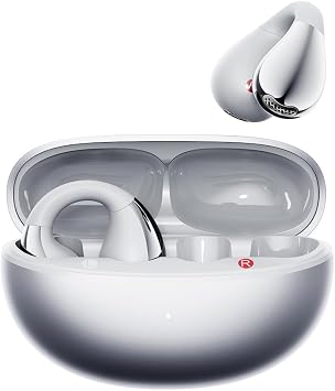 QCY Crossky C30S Open Ear Earbuds, Ultra-Comfort Clip On Ear Buds Wireless Bluetooth 6.0, LDAC Hi-Res Audio, Deep Bass, 40H Playtime, Fast Charging, IPX5 Waterproof Sports/Running Earphones