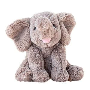 Hopearl Adorable Plush Calf Elephant Toy Floppy Elephish Ultra Soft Stuffed Animal for Boys Girls Kids Toddlers, Gray, 9”