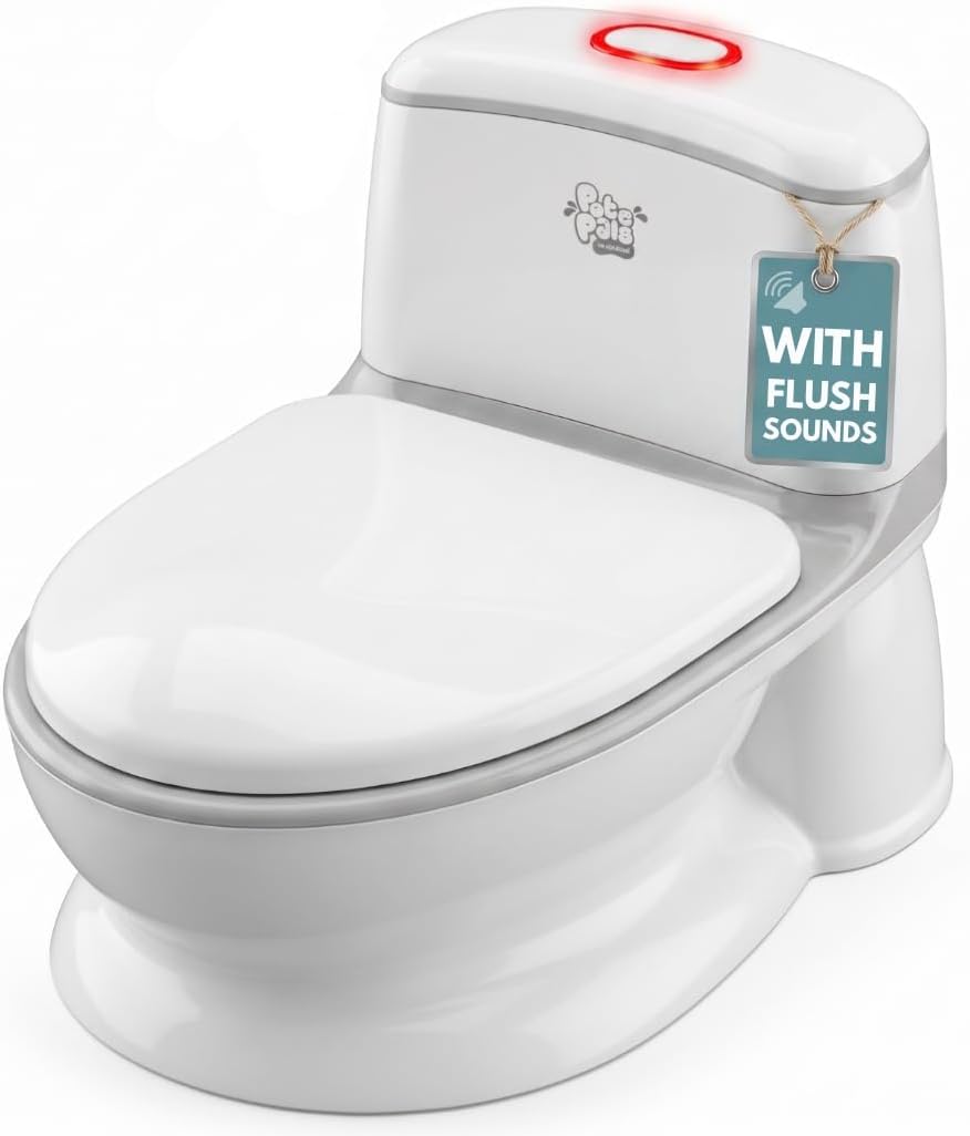 Venture Pote Pals (Grey) Interactive Potty Training Toilet - Award Winning Childrens Potty with Lights & Sounds, Removable Inner Tray, Multiple Lids, Wipe Storage & Anti-Slip Feet